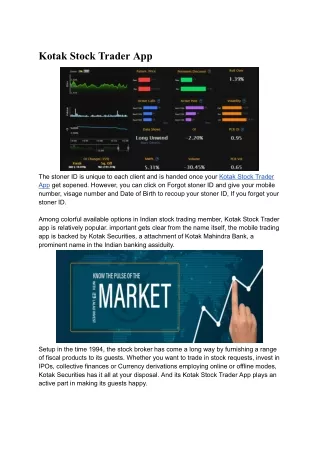 kotak stock trader app