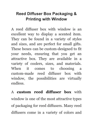 reed diffuser box packaging printing with window