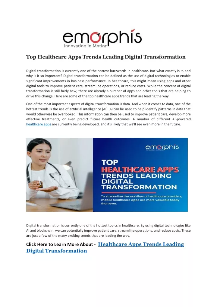 top healthcare apps trends leading digital