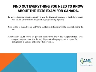 IELTS exam to move to Canada