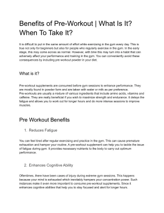 Benefits of Pre-Workout _ What Is It_ When To Take It_