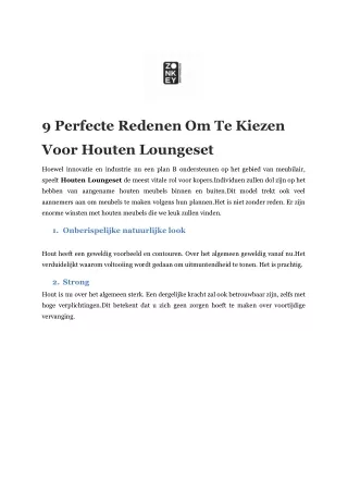 9 Perfecte Redenen Om Te Kiezen Voor Houten Loungeset