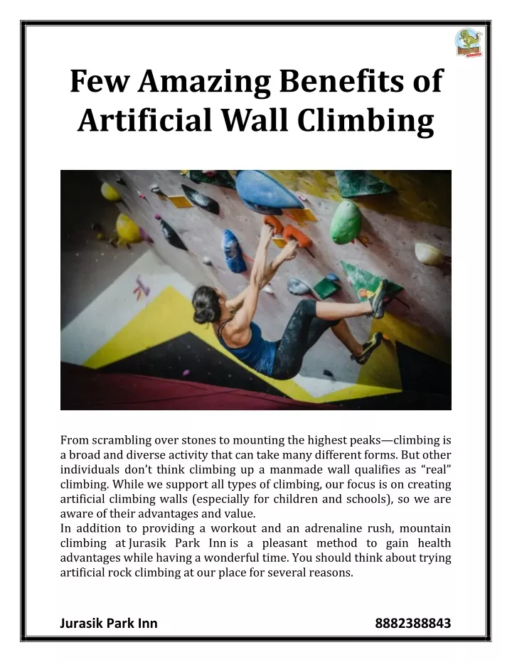 few amazing benefits of artificial wall climbing