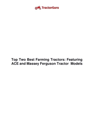 top two best farming tractors featuring