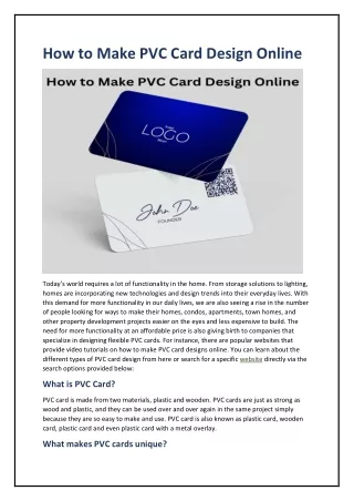 How to Make PVC Card Design Online