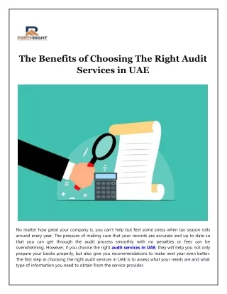 The Benefits of Choosing The Right Audit Services in UAE