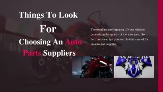 Things to look for an autoparts