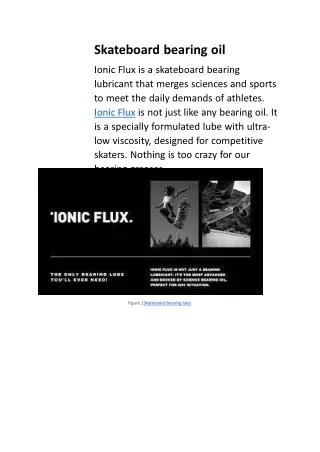 Skateboard bearing oil