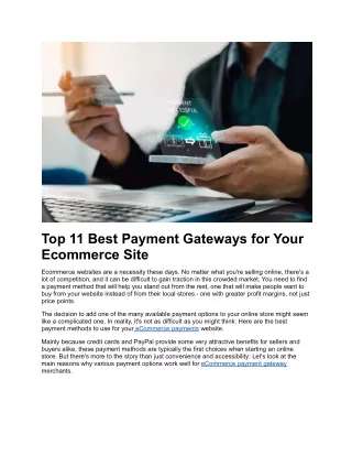 Top 11 Best Payment Gateways for Your Ecommerce Site