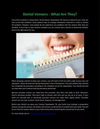 Dental Veneers - What Are They?