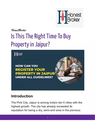 Is This The Right Time To Buy Property In Jaipur
