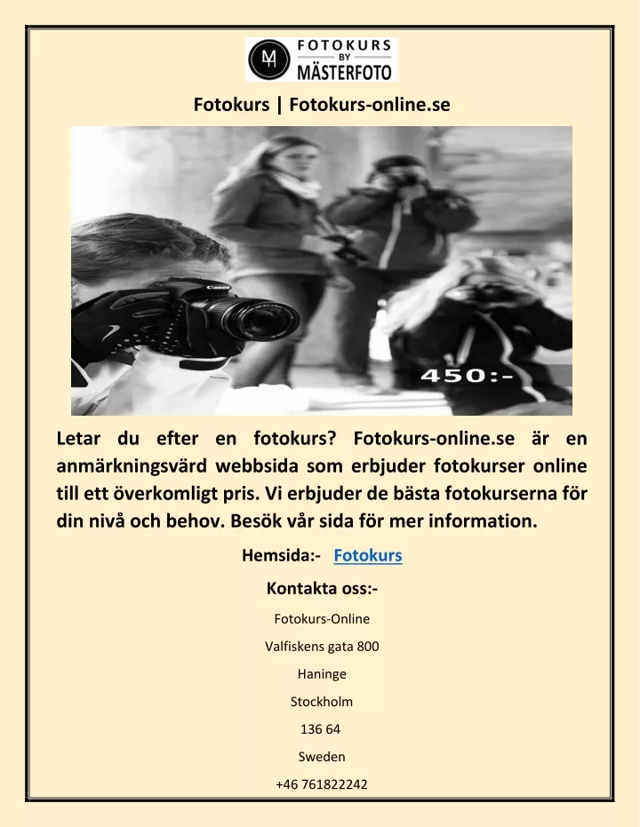 fotokurs fotokurs online se