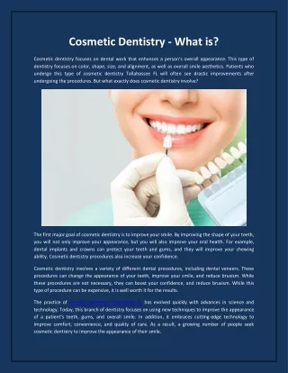 Cosmetic Dentistry - What is?