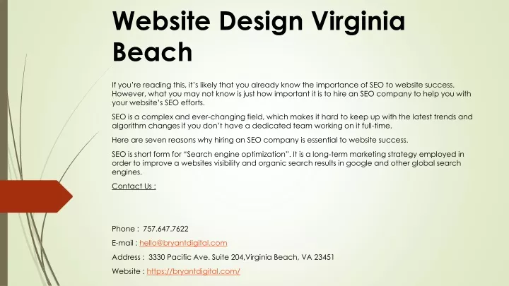 website design virginia beach