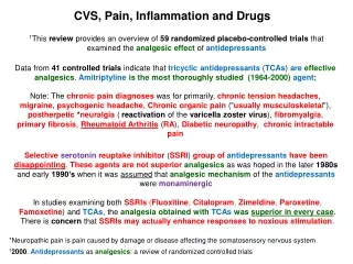 CVS, Pain, Inflammation and Drugs