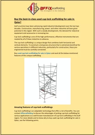 buy the best in class used cup lock scaffolding