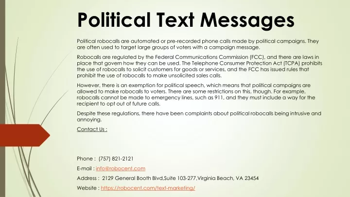 political text messages