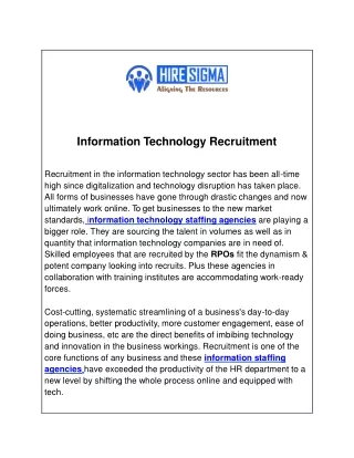 Information Technology Staffing Agency