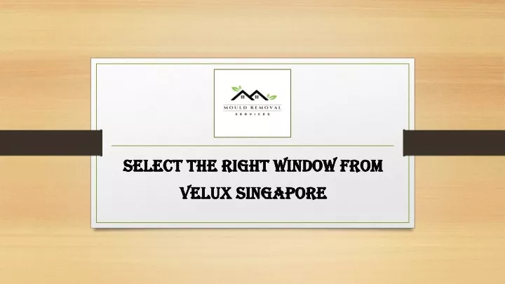 select the right window from velux singapore