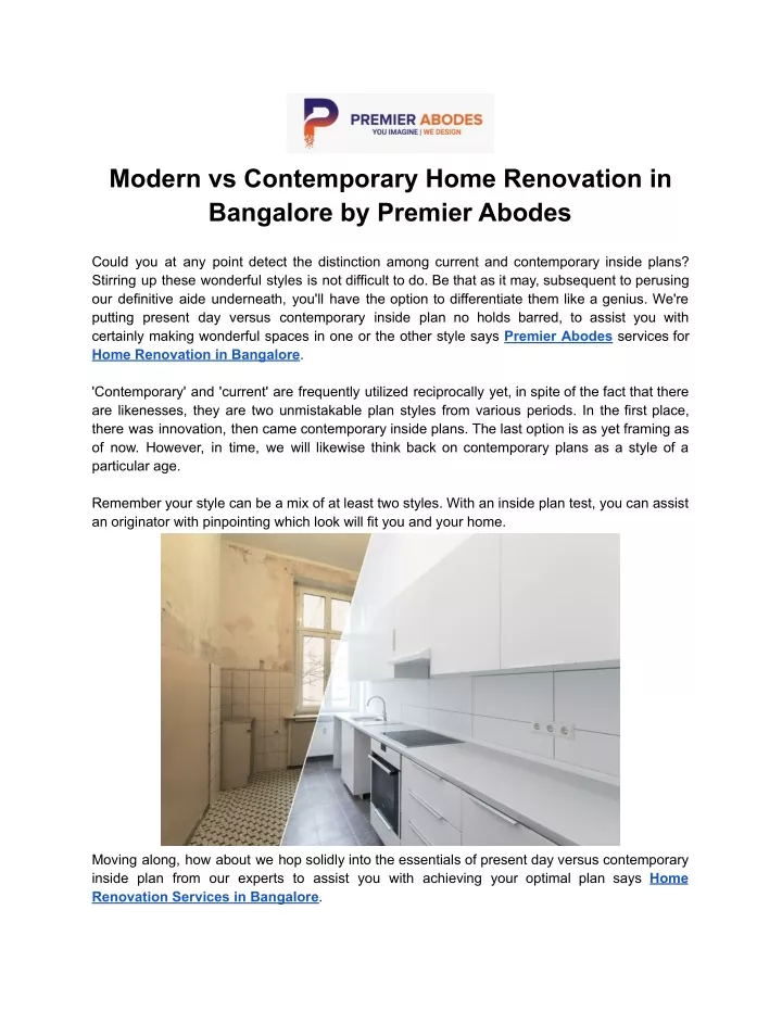 modern vs contemporary home renovation