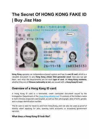The Secret Of HONG KONG FAKE ID _ Buy Jiaz Hao