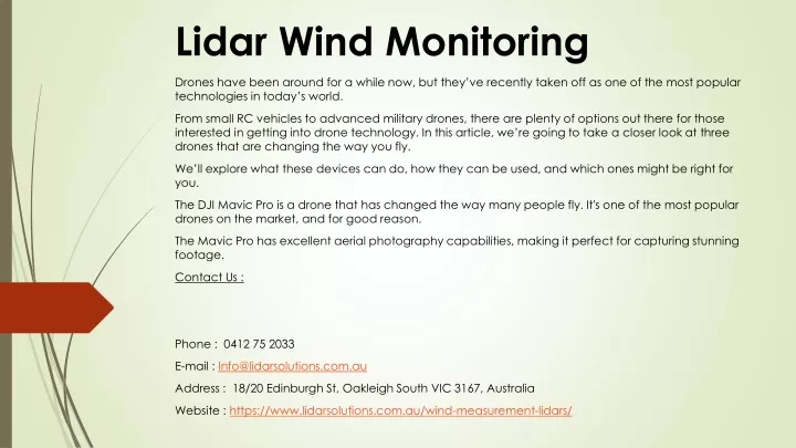 lidar wind monitoring