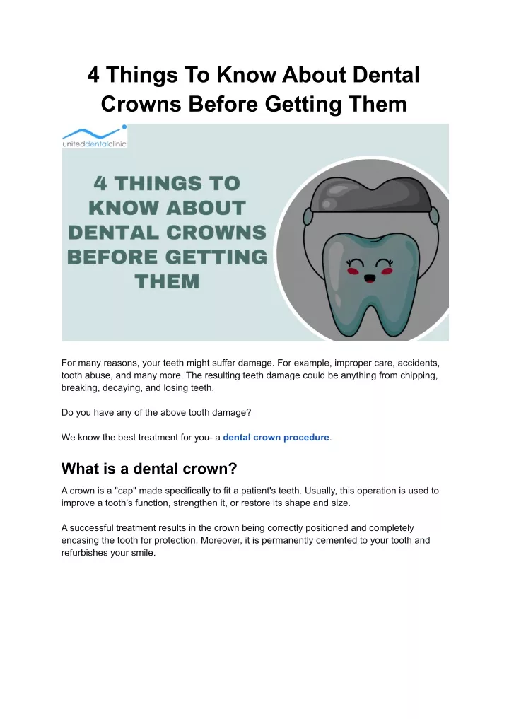 4 things to know about dental crowns before