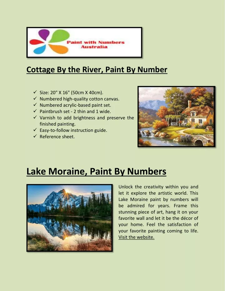 cottage by the river paint by number