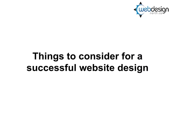 things to consider for a successful website design