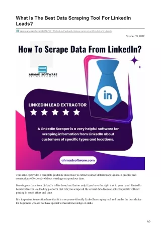 what is the best data scraping tool for linkedin