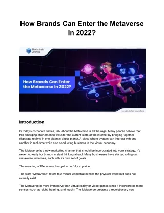 how brands can enter the metaverse in 2022