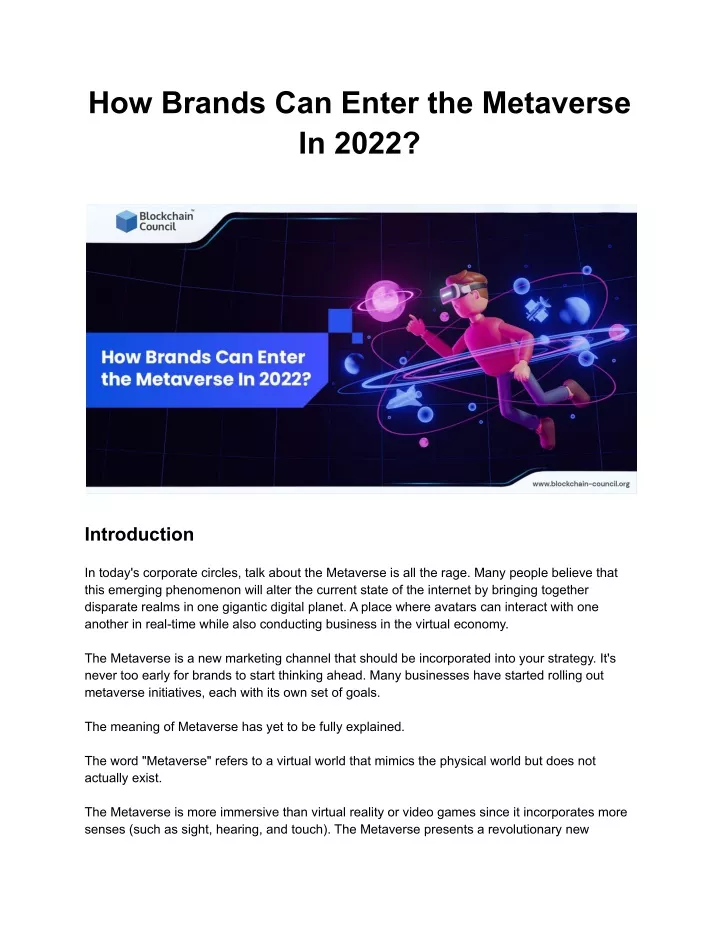 how brands can enter the metaverse in 2022