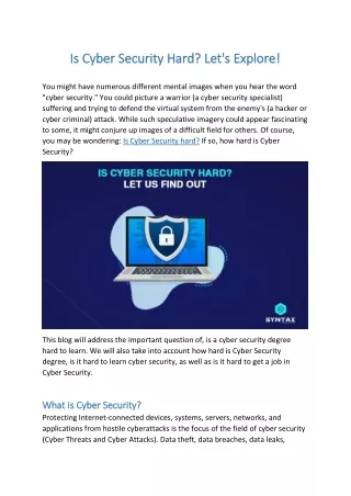 is cyber security hard let s explore is cyber