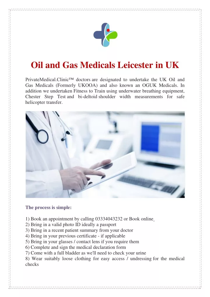 oil and gas medicals leicester in uk