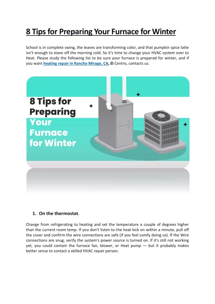 8 tips for preparing your furnace for winter