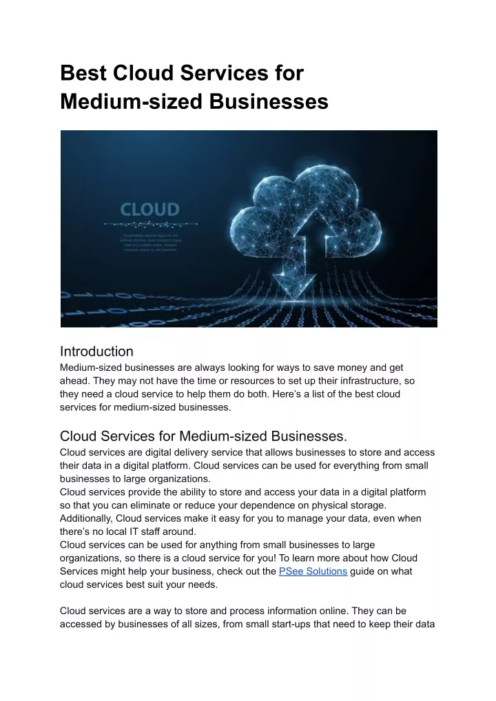 best cloud services for medium sized businesses