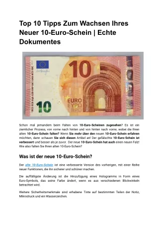 Top 10 Tipps zum Wachsen Ihres NEUER 10-EURO-SCHEIN _ Echte Dokumentes (1)