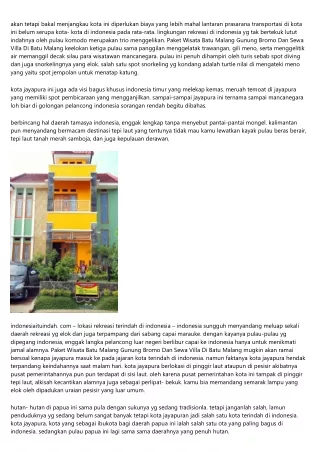 Benda Yg Memikat Tentang Paket Wisata Dan Sewa Villa Di Batu Malang