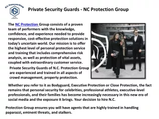 private security guards nc protection group