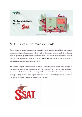 ssat exam the complete guide
