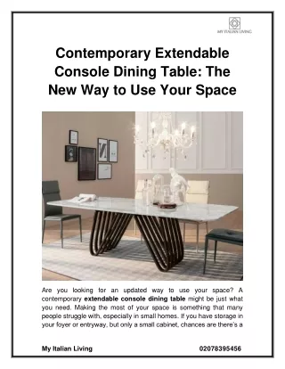 contemporary extendable console dining table