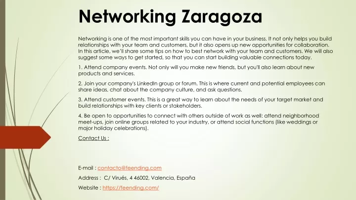 networking zaragoza