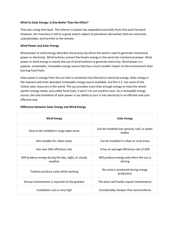 wind vs solar energy is one better than the other