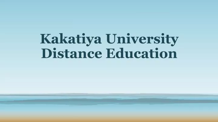 kakatiya university distance education