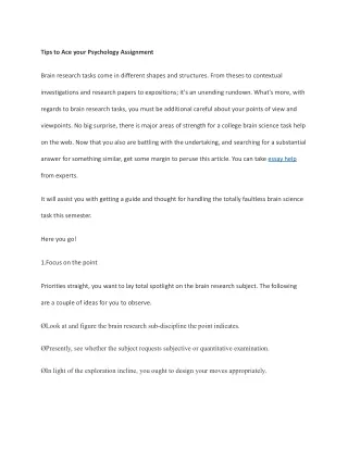 tips to ace your psychology assignment