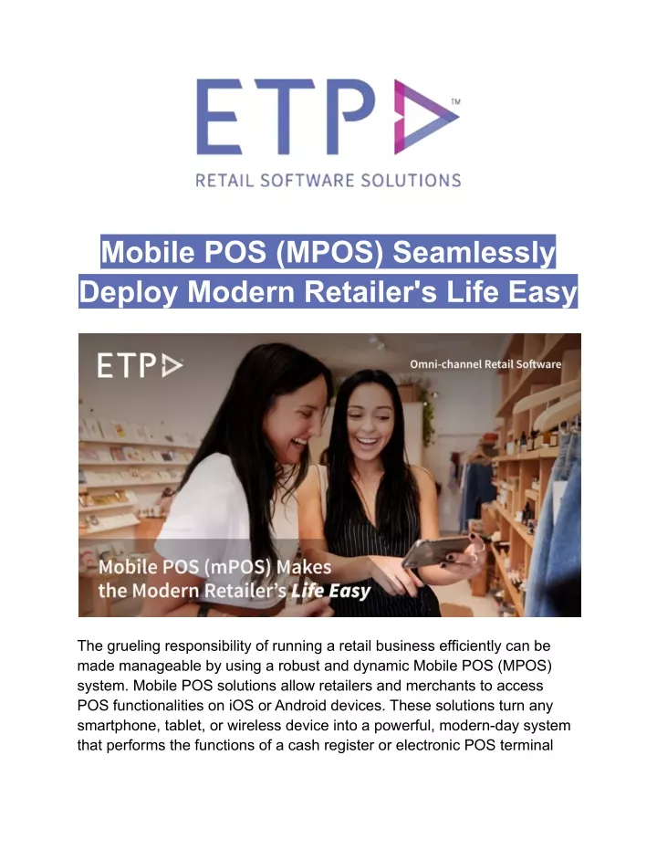 mobile pos mpos seamlessly deploy modern retailer