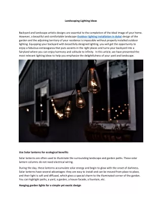 landscaping lighting ideas