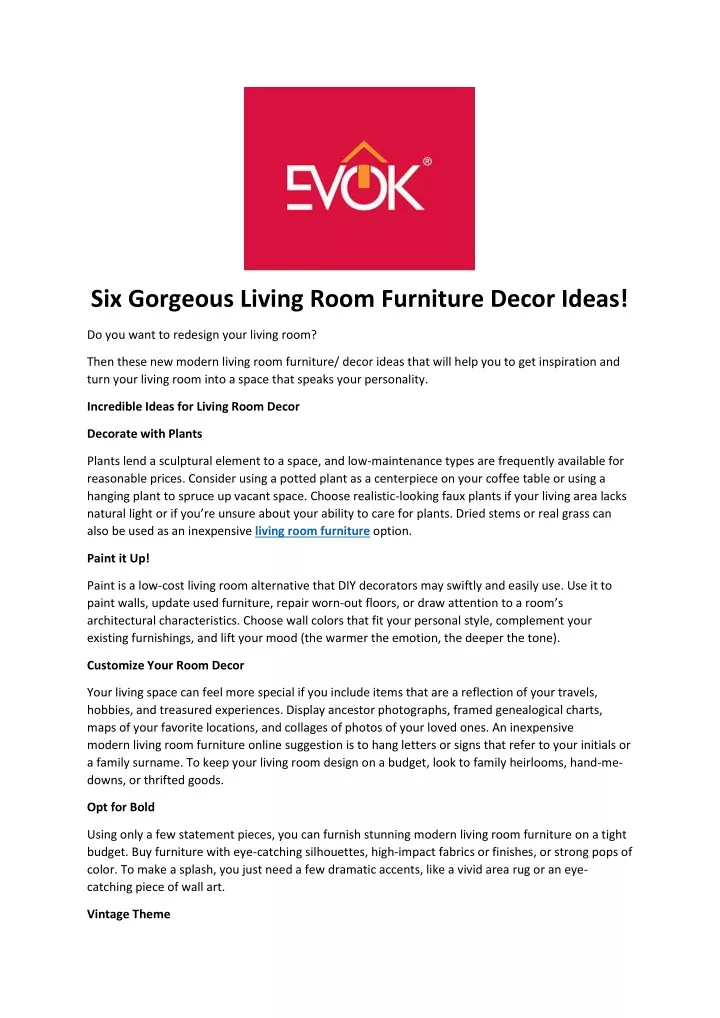 six gorgeous living room furniture decor ideas