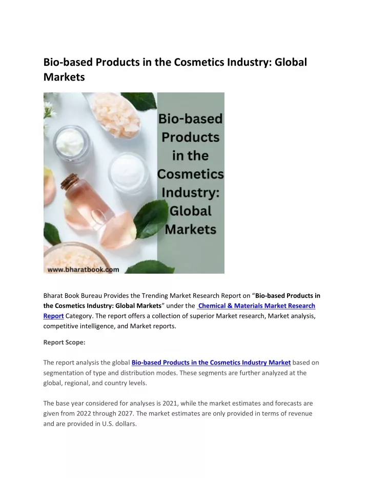 bio based products in the cosmetics industry