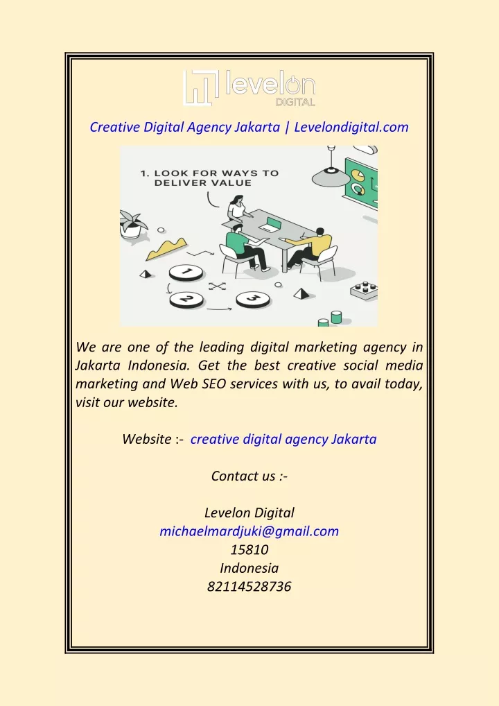 creative digital agency jakarta levelondigital com